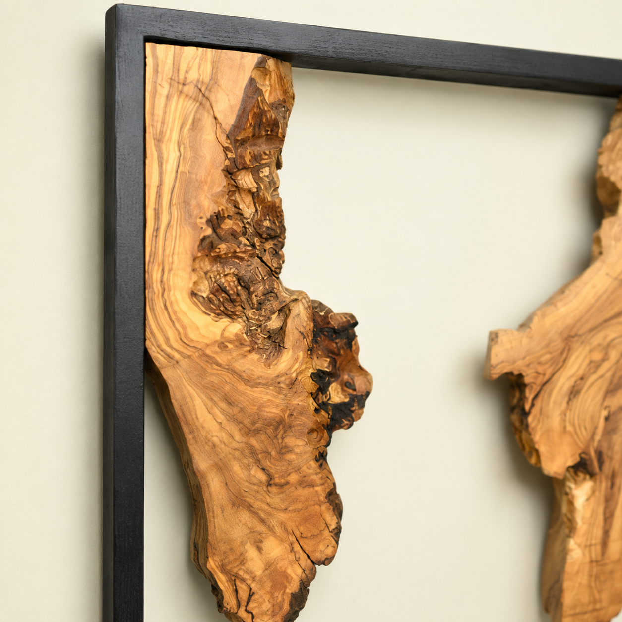Driftwood Wall Art — Framed Natural Wood Panel for Living Room & Office