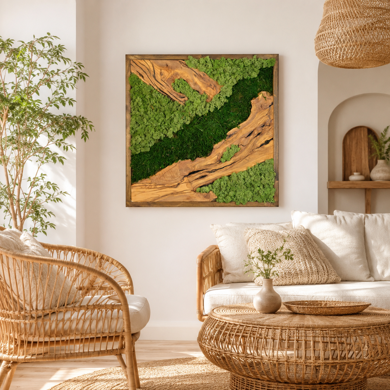 Premium Moss Wall Art – Natural Preserved Moss Wall Decor | Maintenance-Free Green Wall Art