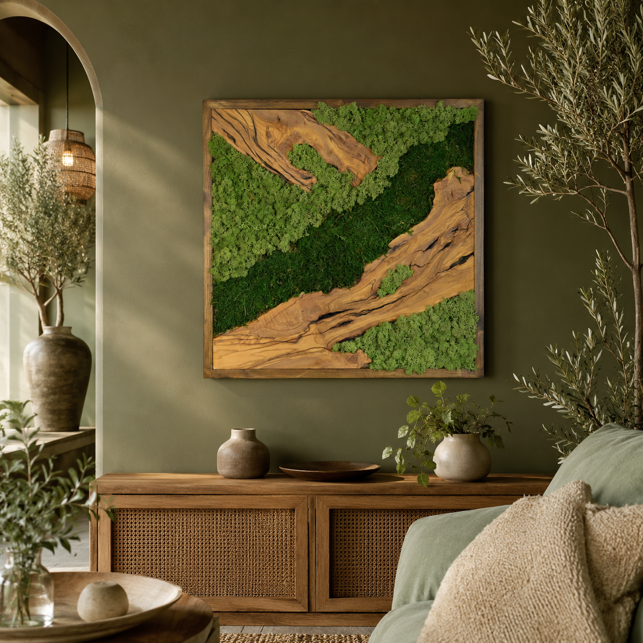 Premium Moss Wall Art – Natural Preserved Moss Wall Decor | Maintenance-Free Green Wall Art