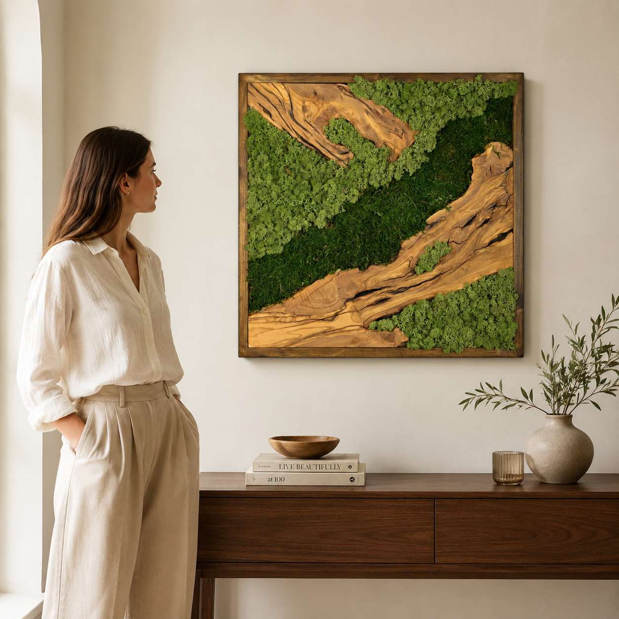 Premium Moss Wall Art – Natural Preserved Moss Wall Decor | Maintenance-Free Green Wall Art