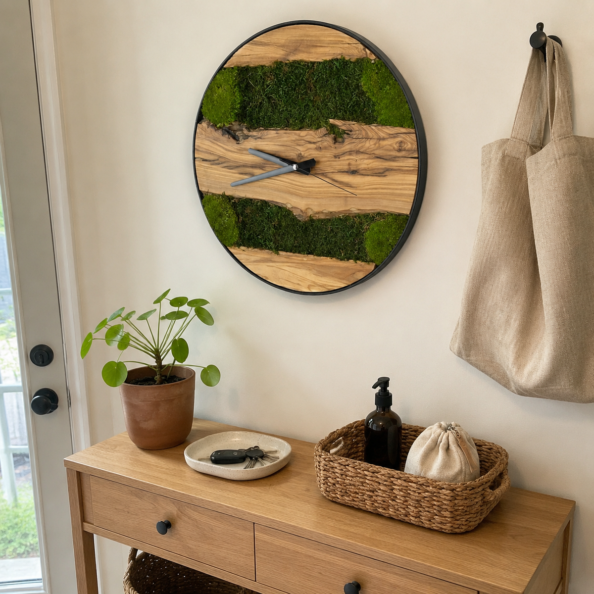 Round Moss Wall Art & Clocks