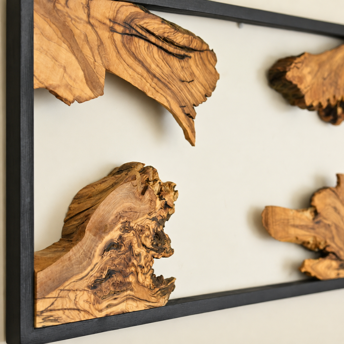 Driftwood Wall Art — Framed Natural Wood Panel for Living Room & Office