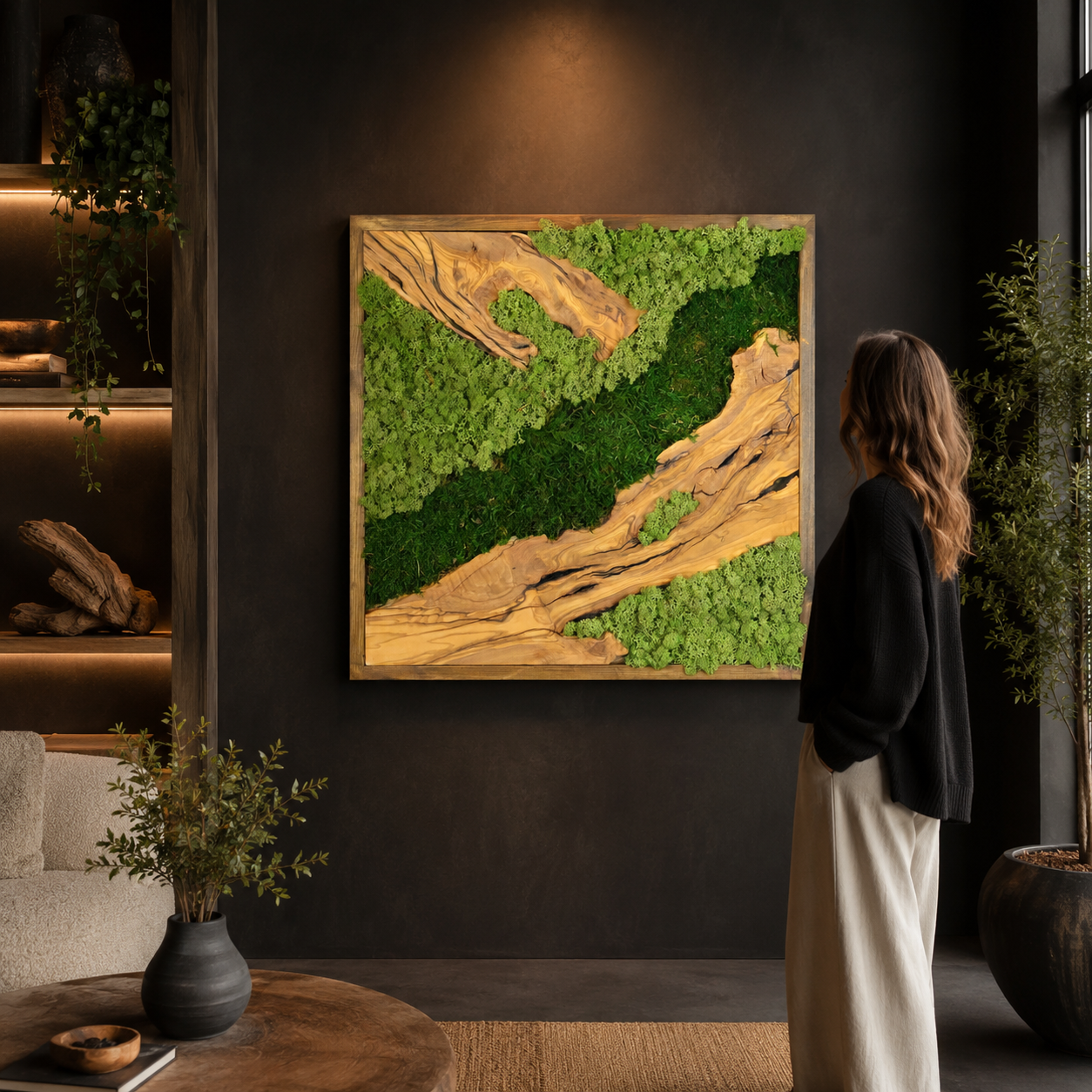 Premium Moss Wall Art – Natural Preserved Moss Wall Decor | Maintenance-Free Green Wall Art
