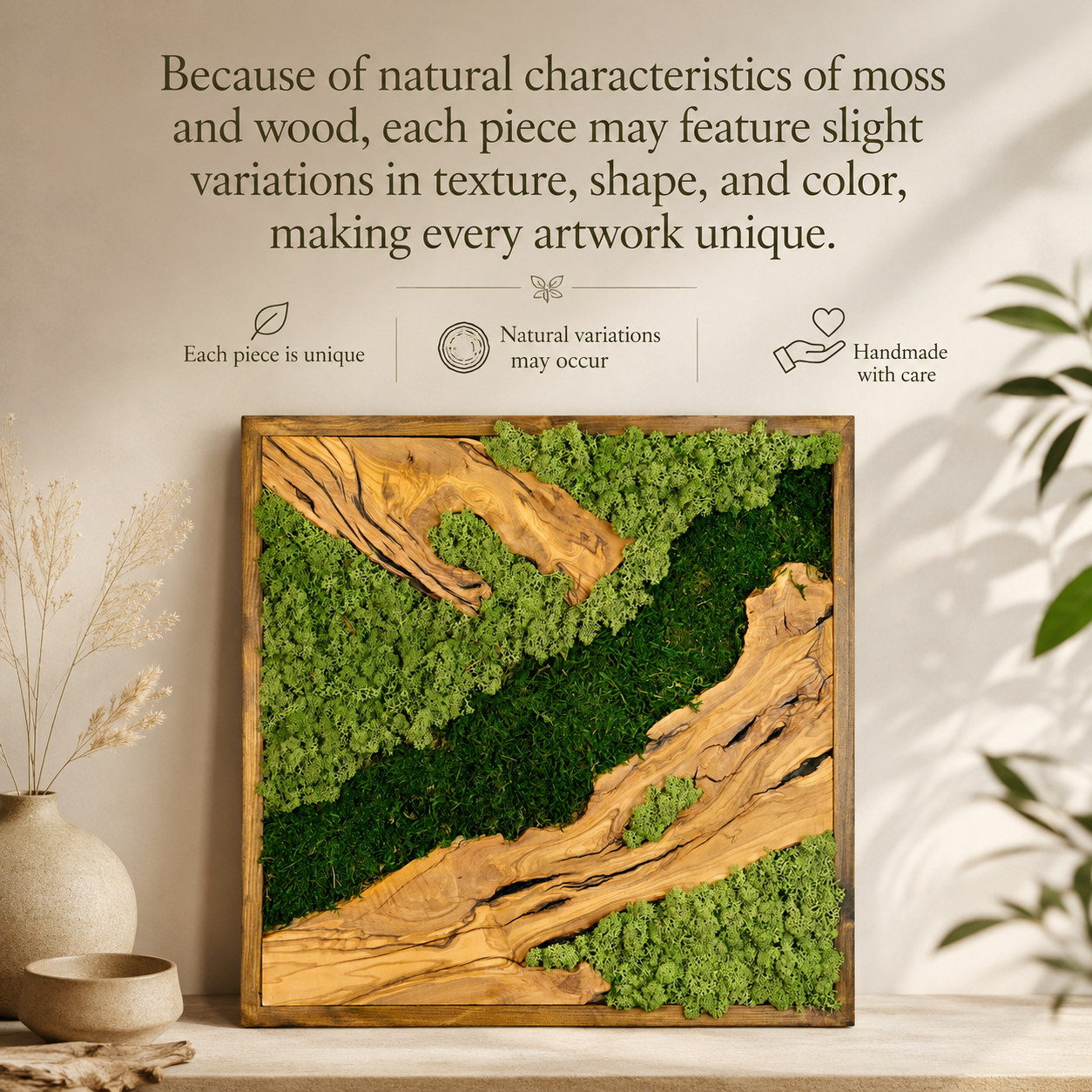 Premium Moss Wall Art – Natural Preserved Moss Wall Decor | Maintenance-Free Green Wall Art