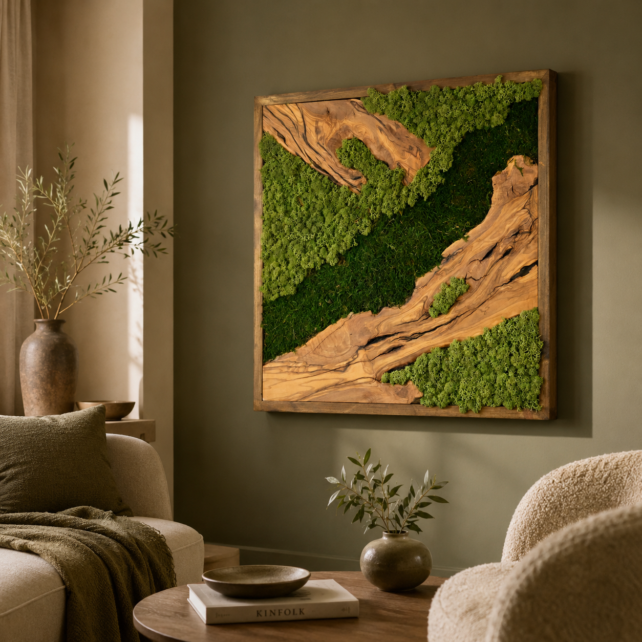 Premium Moss Wall Art – Natural Preserved Moss Wall Decor | Maintenance-Free Green Wall Art
