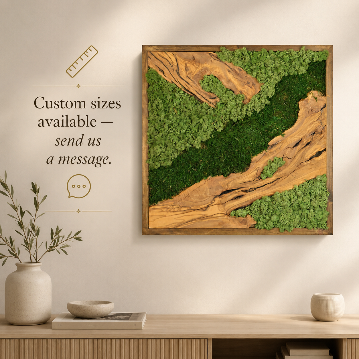 Premium Moss Wall Art – Natural Preserved Moss Wall Decor | Maintenance-Free Green Wall Art